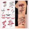 10pcs Red Tattoo Sticker Set Temporary Stickers Tattoo Color Body Art Tattoo Tattoo for Women Girls Men view 2