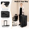 BANEBONE Professional Rolling Makeup Case for Hairstylists, Large Mobile Trolley with 2 Lockable Drawers & 4 Wheels (2 Brakes), Handmade PU & Metal Construction for Hair Tools, Scissors, Dryers view 3