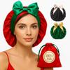 100% Mulberry Silk Bonnet for Sleeping Women with Wonder Loop Tie  Adjustable No-Slip Silk Sleep Cap, Reversible Silk Hair Wrap for Sleeping, Hair Bonnet for Curly Hair, Long Hair & Waves - Red view 1