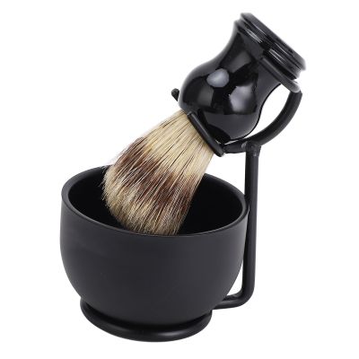 3 in 1 Shaving Brush Kit Shaving Brushes Set Shaving Soap Bowl Stand Brush Set Men Hair Grooming Set for Barbershop Home Salon
