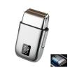 Supercap - Electric Foil Shaver for Men, Portable Electric Razor with Double Floating Blade, 3 Speeds, USB Rechargeable, LED Display, Waterproof (Silver) view 1