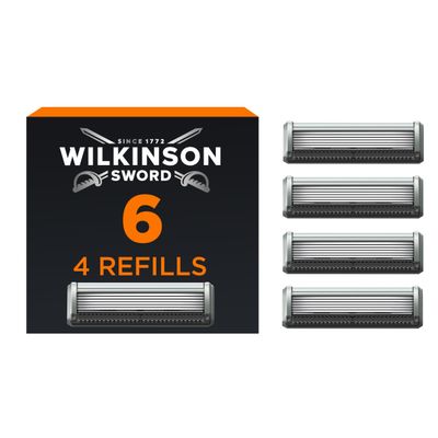 Wilkinson 6 Diamond Coated Men's Razor Blade Refills 4 Pack
