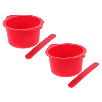 HAPINARY Silicone Wax Warmer Liner Bowl Set 2 Pack High Temperature Resistant Wax Pot for Hair Removal with Sticks for Home Waxing