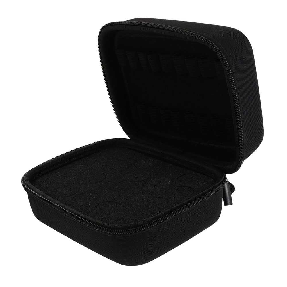 BIUDECO 1pc Essential Oil Storage Case Portable Travel Organizer for Essential Oils Holder Convenient Handle for Safe Transport Black