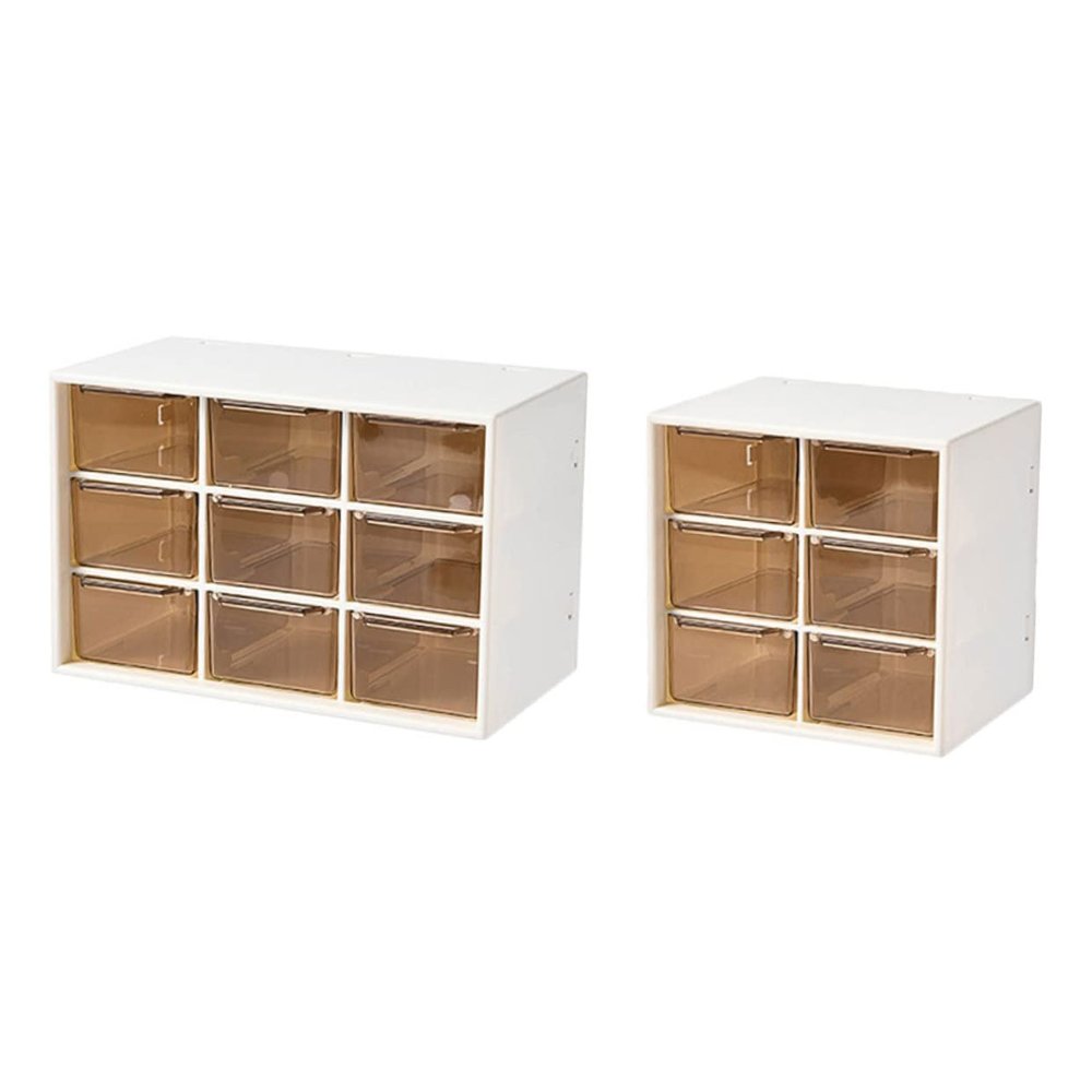 Outanaya 2pcs Capacity Makeup Organizer Divided Storage Box for Cosmetics Stationery Sundries White Desktop Container Compartments for Efficient Home Organization