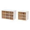 Outanaya 2pcs Capacity Makeup Organizer Divided Storage Box for Cosmetics Stationery Sundries White Desktop Container Compartments for Efficient Home Organization view 1