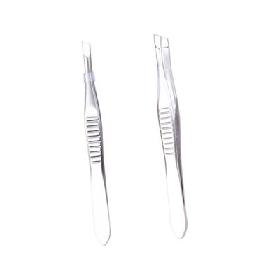 Beatifufu 2pcs Stainless Steel Eyebrow Clip Tweezers for Hair Removal Eyebrow Plucker Makeup Tools Safe Precise for Women Random Color