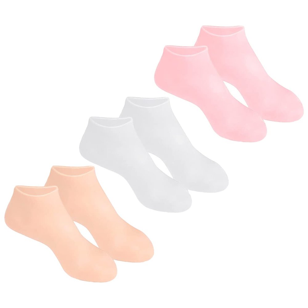 IWOWHERO 3pairs Foot Care Socks Moisturizing Foot Covers Cracking Heel Socks Elastic Pack