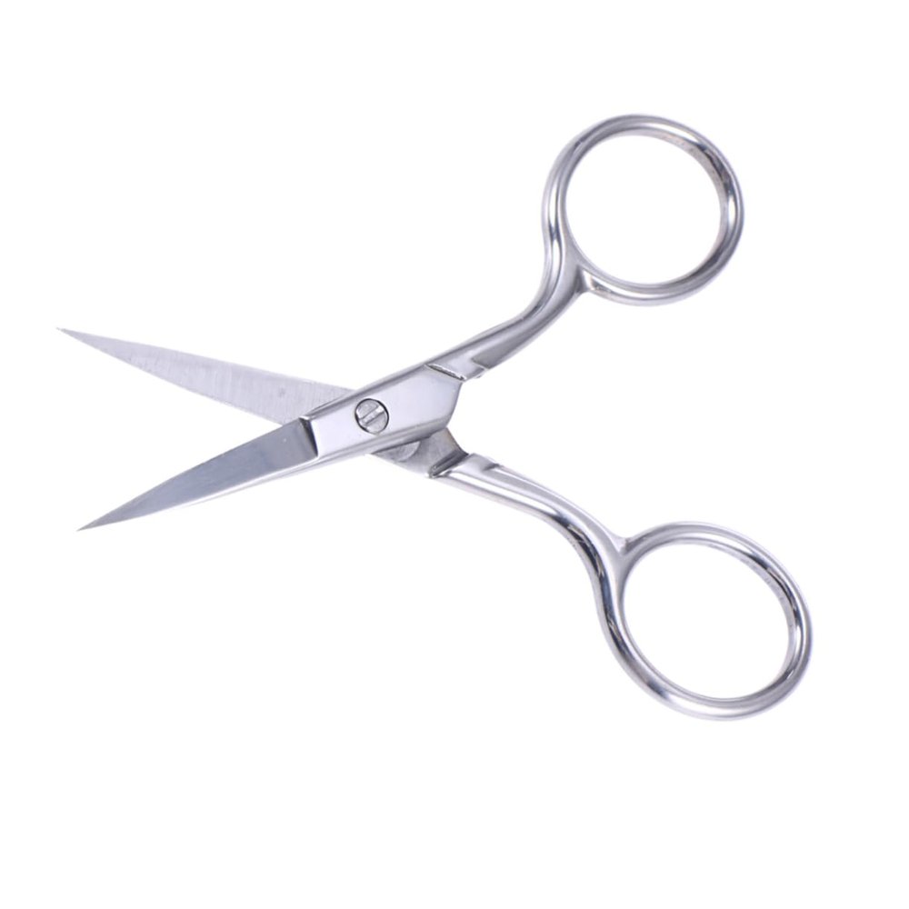 Beatifufu 2pcs Stainless Steel Eyebrow Scissors for Barber Women Nose Hair Trimmer Precise Cutting Comfortable Grip