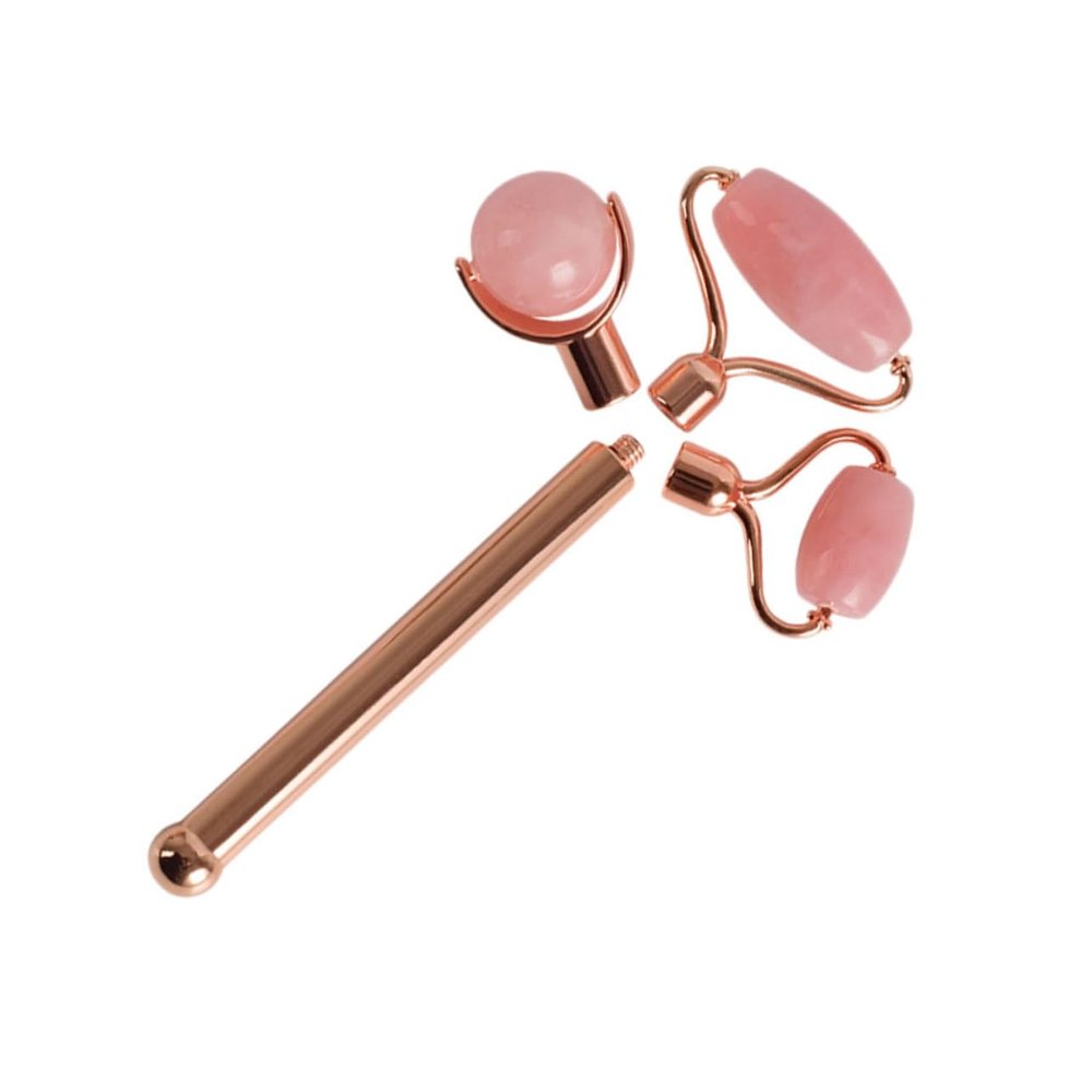 HONMEET 1set Jade Facial Massage Roller Natural Jade Rolling Massager for Eye Beauty Face Tool Neck and Back Massage for Home and Travel Spa Care