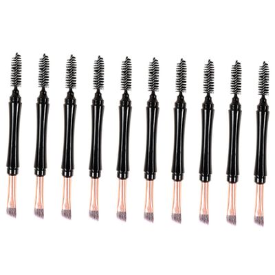 Outanaya 10pcs Dual Tip Eyebrow Brushes Cap Portable Brow and Eyelash Applicators for Eye Makeup for Girls and Makeup Artists and Lightweight Design