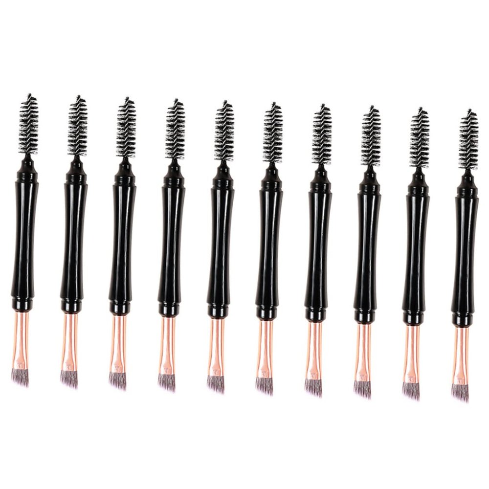 Outanaya 10pcs Dual Tip Eyebrow Brushes Cap Portable Brow and Eyelash Applicators for Eye Makeup for Girls and Makeup Artists and Lightweight Design