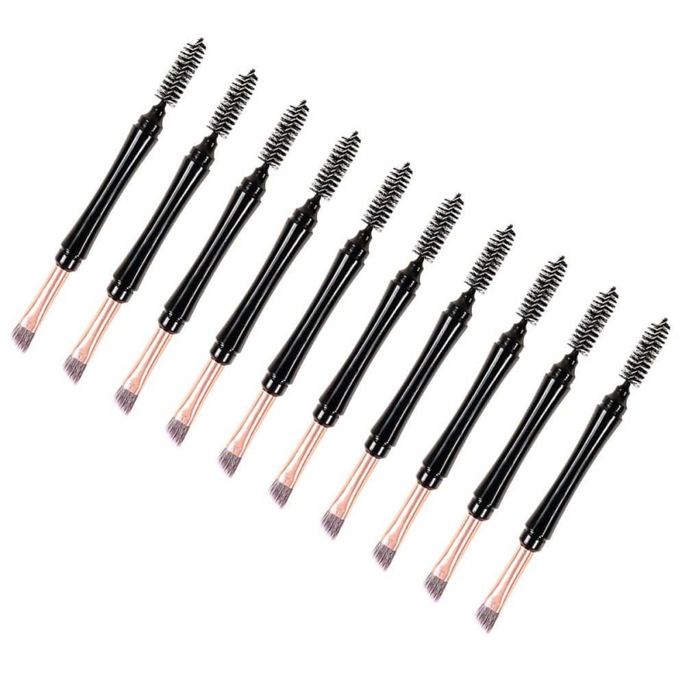 HONMEET 10pcs Makeup Brush Kit Dual- Brow Brushes for Precise Eye Makeup Portable and Lightweight Tools for Girls for Professional and Home Use