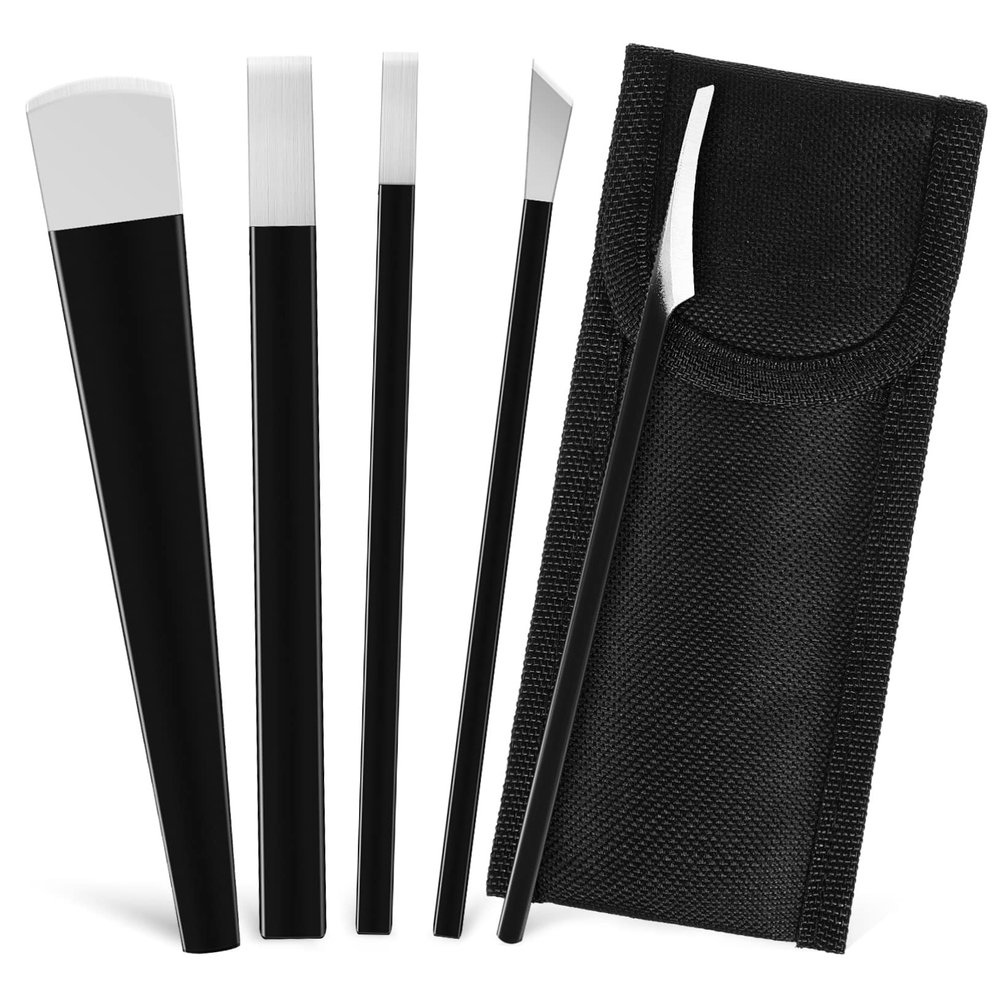 HAPINARY 5pcs Professional Stainless Steel Pedicure Tools Kit Nail Cuticle Trimmer Exfoliator Scraper Foot Care Tools