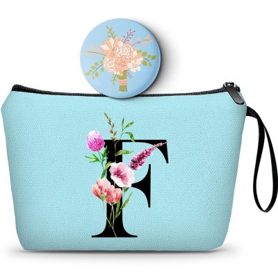 Birthday Thank You Appreciation Monogrammed Gifts for Mom Aunt Teacher Sister Friend Coworkers Bride Bridesmaid Makeup Cosmetic Bag with Mirror Mothers Day Christmas Graduation F