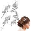 Beaupretty 4pcs Rhinestone Hair for Brides Decorative Hair Clips for Weddings and Dance Elegant Bridal Barrettes for Women and Girls view 1
