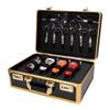 Barber Case 8 Clippers Sliding Tray, Profesional Barbers Briefcase Tool Case, Barber Cases for Clippers and Supplies, Hair Scissors Trimmer Organizer, Salon Hair Grooming Hard Travel Suitcase(Golden) view 1