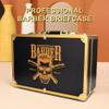 Barber Case 8 Clippers Sliding Tray, Profesional Barbers Briefcase Tool Case, Barber Cases for Clippers and Supplies, Hair Scissors Trimmer Organizer, Salon Hair Grooming Hard Travel Suitcase(Golden) view 3