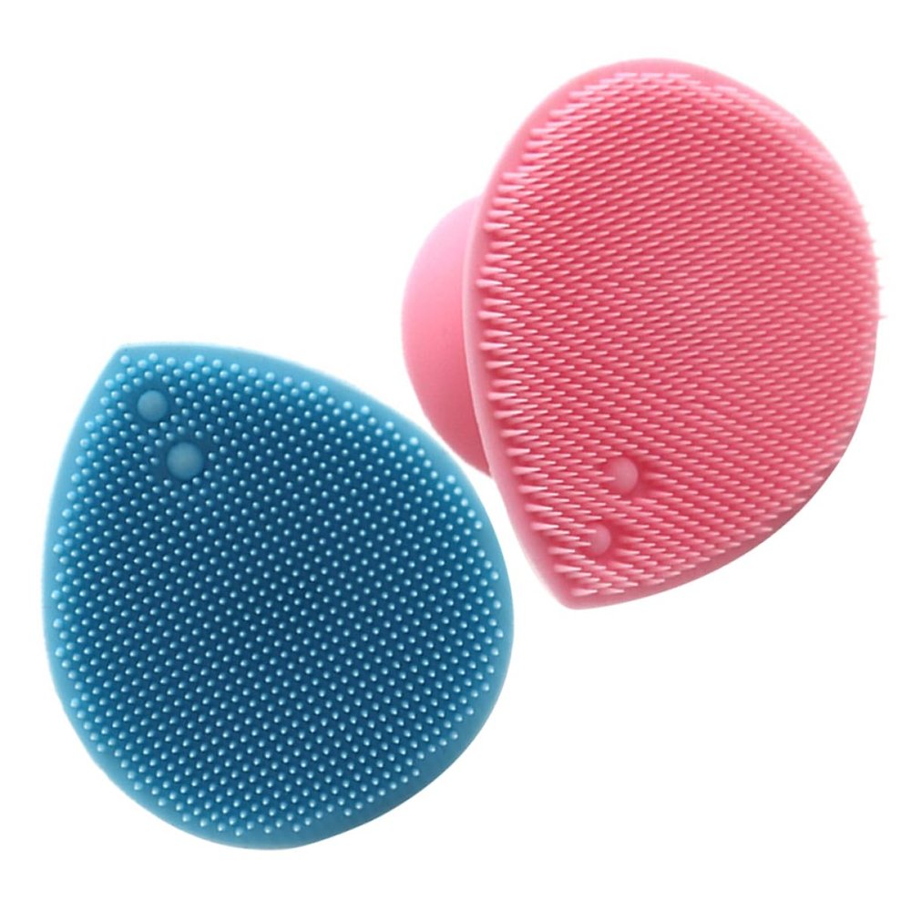 PLAFOPE 2pcs Silicone Handheld Facial Cleansing Brush Scalp Gentle Exfoliating Scrubber for Deep Cleaning Makeup Removal and Pore Care