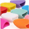 IWOWHERO Silicone Makeup Brush Cleaning Egg Portable Cosmetic Brush Cleaner Tool Easy to Use Durable Silica Gel Hand-held Design for Home and Travel Purple view 2