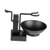 Outanaya 2pcs Shaving Brush Holder Set Metal Shaving Bowl and Stand Resistant Black for Men Grooming Essentials view 1