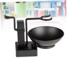 Outanaya 2pcs Shaving Brush Holder Set Metal Shaving Bowl and Stand Resistant Black for Men Grooming Essentials view 2
