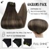 Full Shine Clip in Hair Extensions 3 Pcs 60 G Balayage Dark Brown Ombre Ash Brown Human Hair Extensions Clip ins 14 Inch view 4