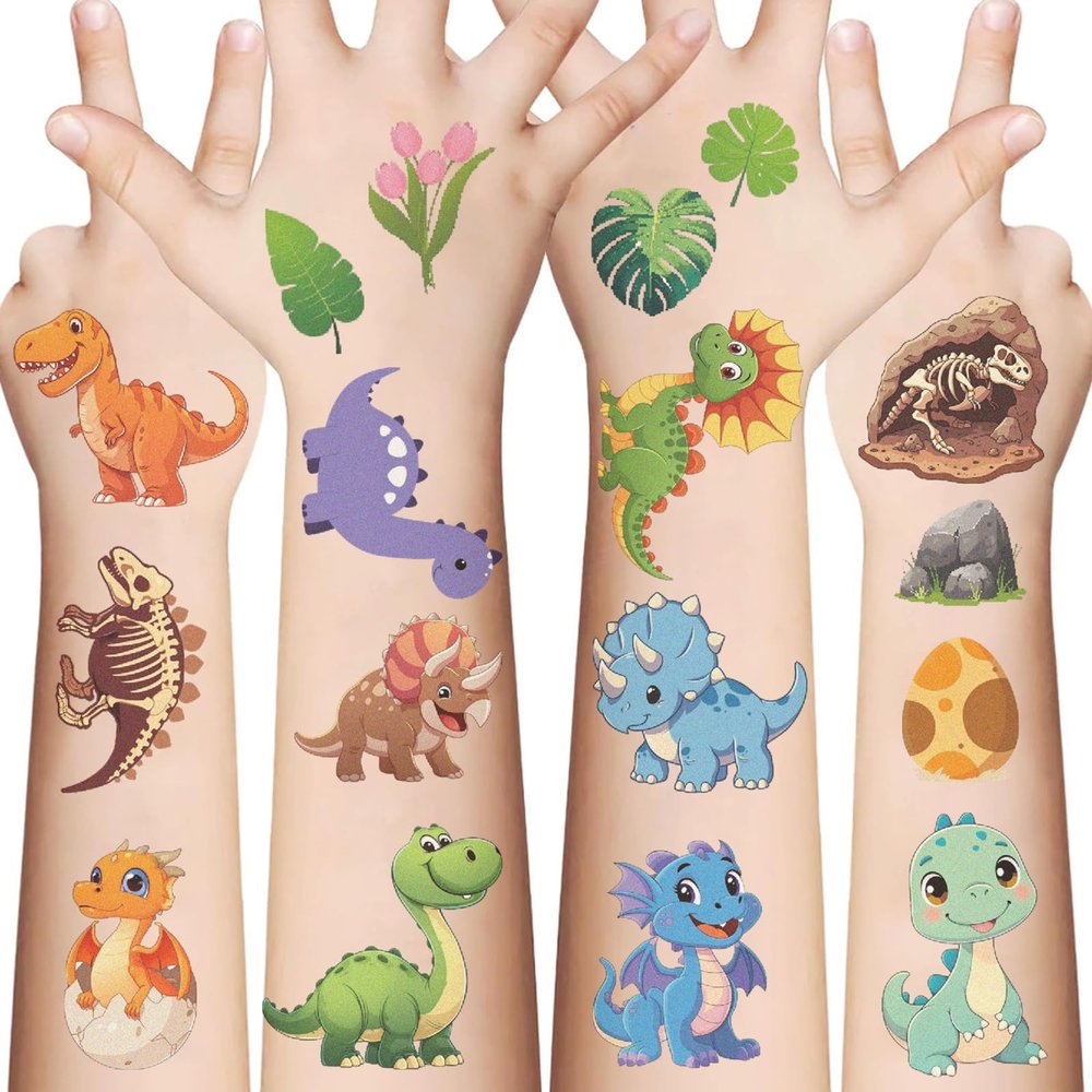 10 Sheets Temporary Tattoos, Birthday Party Favors, Cartoon Sticker Gifts for Home Activity Class Prizes Carnival Christmas Rewards