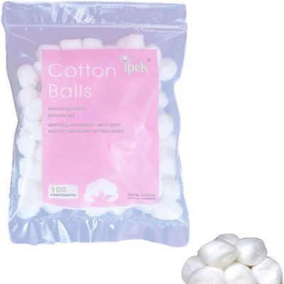 Cotton Balls, Pure Cotton Balls, Absorbent, 100 Count - Soft, Multipurpose Cotton Balls for Makeup Removal, Outdoor Traveling Everyday Use Cotton Balls, White