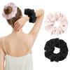 2PCS 100% Mulberry Silk Scrunchies for Women, Oversized XL Hair Tie for Sleeping, Curly Thick or Thin Hair, No Damage Soft Silk Hair Accessory view 1