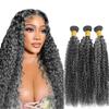 26 28 30 Inch Color P1bgrey Curly Bundles Two Tone Black Mixed With Silver Curly Bundles Highlight Human Hair Brazilian Unprocessed Virgin Hair view 1