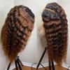 1B/30 Deep Wave Lace Front Wigs Human Hair Pre Plucked Ombre Brown Color Curly Lace Front Wig With Baby Hair Human Hair Invisible 13x4 HD Lace Frontal Glueless Wigs For Women 150% Density view 2