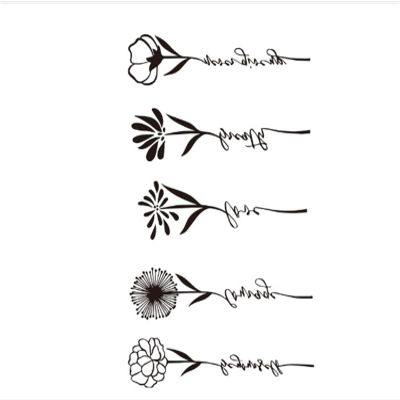 2pcs Dandelion Flower Temporary Tattoos for Women Realistic Fake Tattoo Stickers Body Tatoos