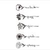 2pcs Dandelion Flower Temporary Tattoos for Women Realistic Fake Tattoo Stickers Body Tatoos view 1