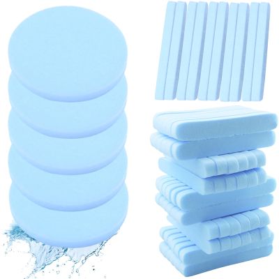 120 Count Compressed Facial Sponges, Face Cleansing Sponge for Estheticians Compress Exfoliating Spa Wash Round Makeup Removal Pads for Women(Blue)