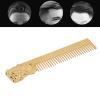 Akozon Mens Beard Comb, Stainless Steel Beard Styling Comb, Unique Three Dimensional Portrait Shape for Hair Care, Pocket-Friendly Mustache Comb for Travel and Daily Use (Gold) view 2