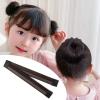 Akozon Lifelike, Adjustable Bun Donut Hair Maker - Easy to Use Hair Bun Maker - Bun Shaper for Parties and Festive Occasions with Firm Hair Fold Wrap Snap (Dark Brown) view 3