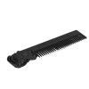Akozon Mens Beard Comb, Stainless Steel Beard Styling Comb, Unique Three Dimensional Portrait Shape for Hair Care, Pocket-Friendly Mustache Comb for Travel and Daily Use (Black view 2