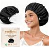 Yanibest Shower Cap Reusable Waterproof - Double Layer Shower Caps for Women, Washable Shower Bonnet with Soft Non-Slip Elastic Band, Bath Hair Hat for Most Hair Types view 1
