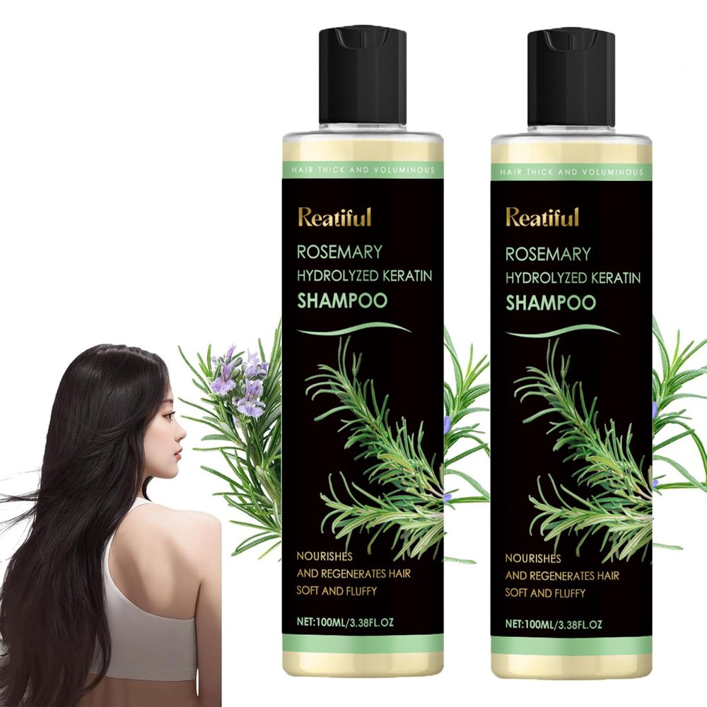 Organic Rosemary Hair Growth Shampoo,Rosemary Hydrolyzed Keratin Shampoo,Nourishes and Regenerates Hair for Thinning Hair & Hair Loss (2PCS)