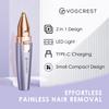 VG VOGCREST Eyebrow & Facial Trimmer: 2-in-1 Rechargeable Facial Hair Removal & Eyebrow Shaver - Painless Razor with Built-in LED Light (Solar Purple) view 2