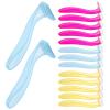 HAPINARY 15pcs Manual Body Shavers for Women Versatile Hair Trimmers for Armpits Legs and Bikini Line Travel-friendly Skin-safe Design Red Yellow and Light Blue view 1