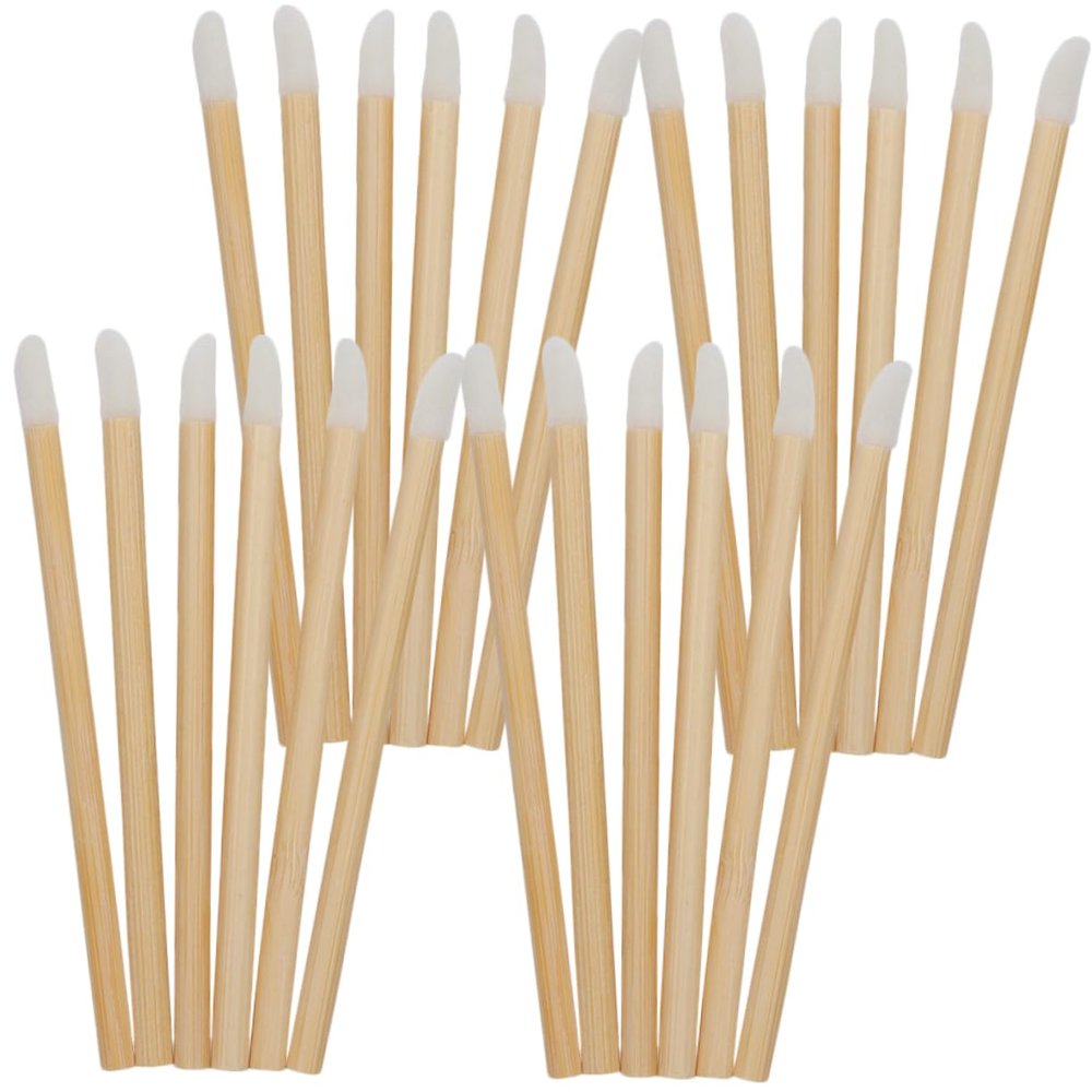 HAPINARY 100pcs Wooden Lip Brush for Lipstick Applicator Brushes Makeup Exfoliating Lipstick Applicator Wands