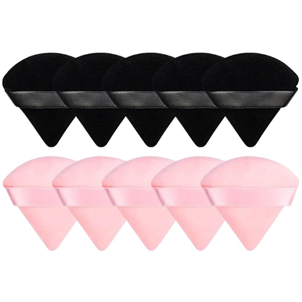 10 Pcs Velour Makeup Sponges Cosmetic Foundation Blender Sponge Beauty Makeup Tools Triangle Powder Puff For Face Powder