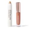 Josie Maran Lip Exfoliator Scrub & Plumping Lip Gloss - Argan Sugar Scrub Lip Butter in Crystal Clear & Hyaluronic Lip Booster in Happy - Buff Away Dry Skin for Soft Lips (2 Piece Lip Care Kit) view 1