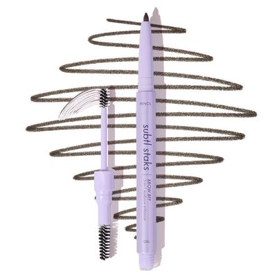 3-in-1 Brow Pencil - Vegan, Smudge-Proof, with Spoolie Brush and Clear Gel - Best Eyebrow Pencil for Fluffing, Filling, and Setting Brows, Black