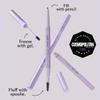 3-in-1 Brow Pencil - Vegan, Smudge-Proof, with Spoolie Brush and Clear Gel - Best Eyebrow Pencil for Fluffing, Filling, and Setting Brows, Black view 3