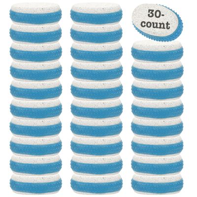 Iconikal Pumice Exfoliating Stones with Rubber Grip, 30-Pack (Blue)