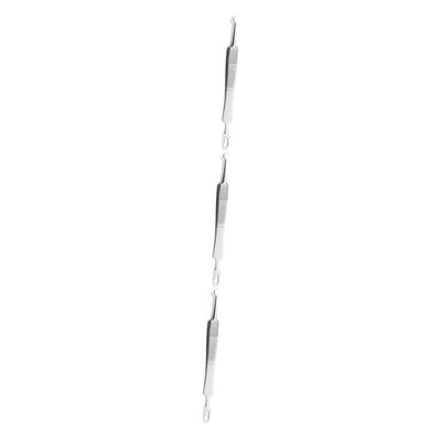 VINTORKY 9pcs Kit Curved Tweezers Double-Headed Stainless Pimple Extractor for Blackheads Sebaceous Filaments