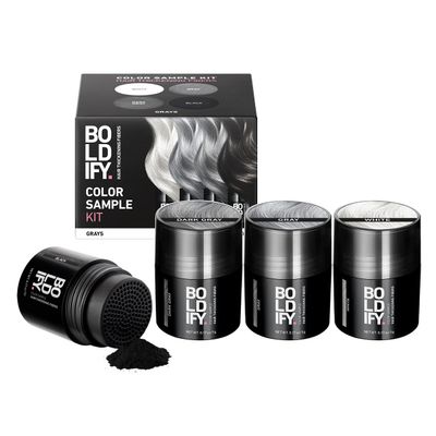 Boldify Hair Fibers Color Sample Kit - Fill In Thinning and Fine Hair for an Instantly Fuller, Thicker Look - 14 Shades for Women & Men - Grays